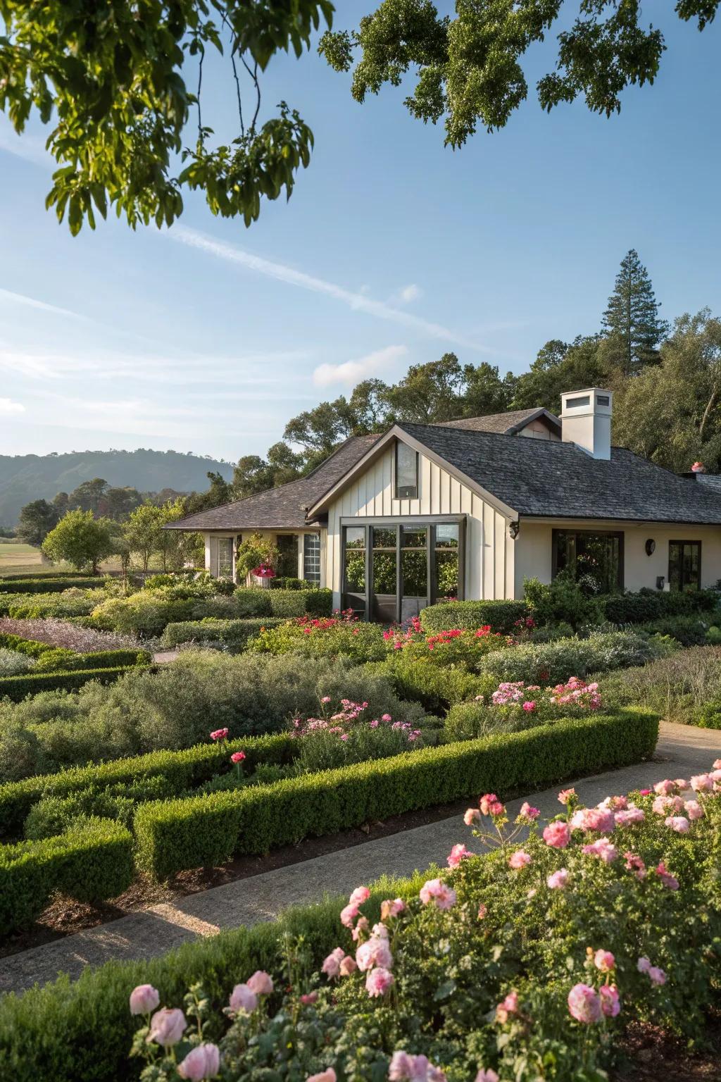 Landscaping that enhances architectural beauty