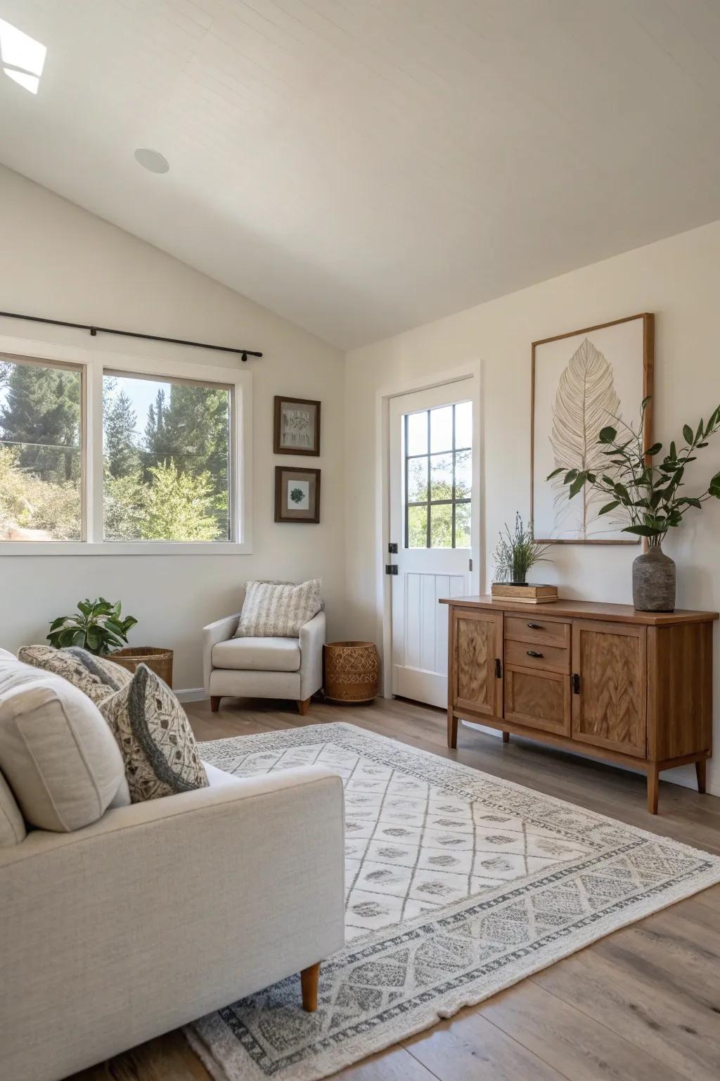 Simple decor creates a serene and uncluttered ADU environment.