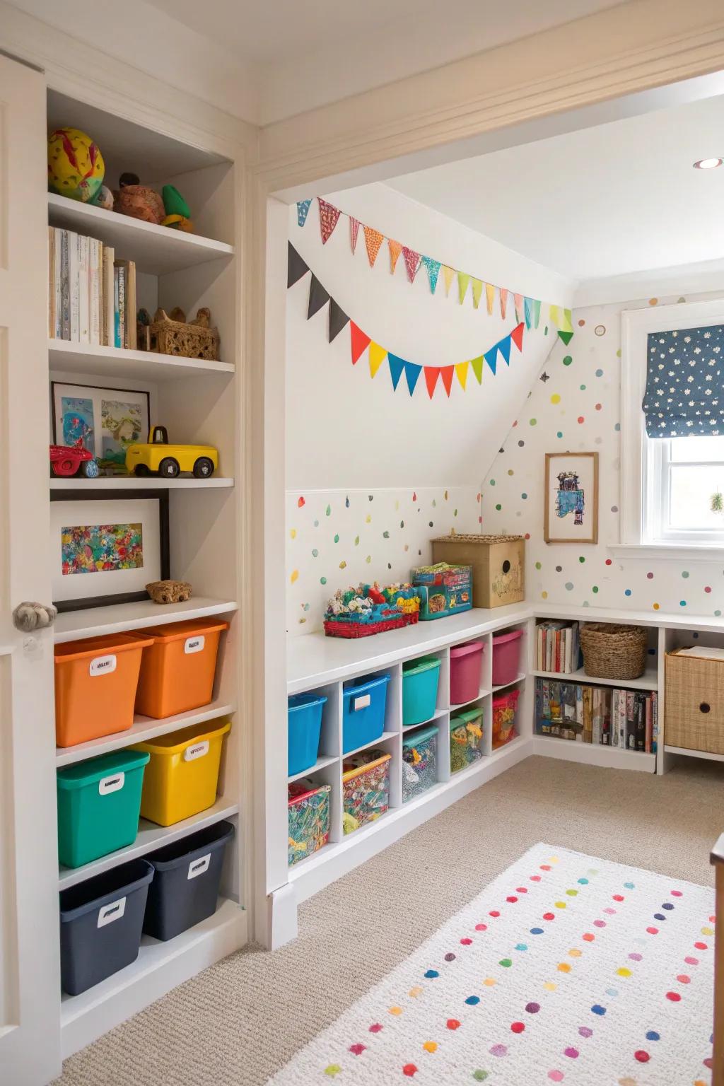 A lively and tidy space designed for children.