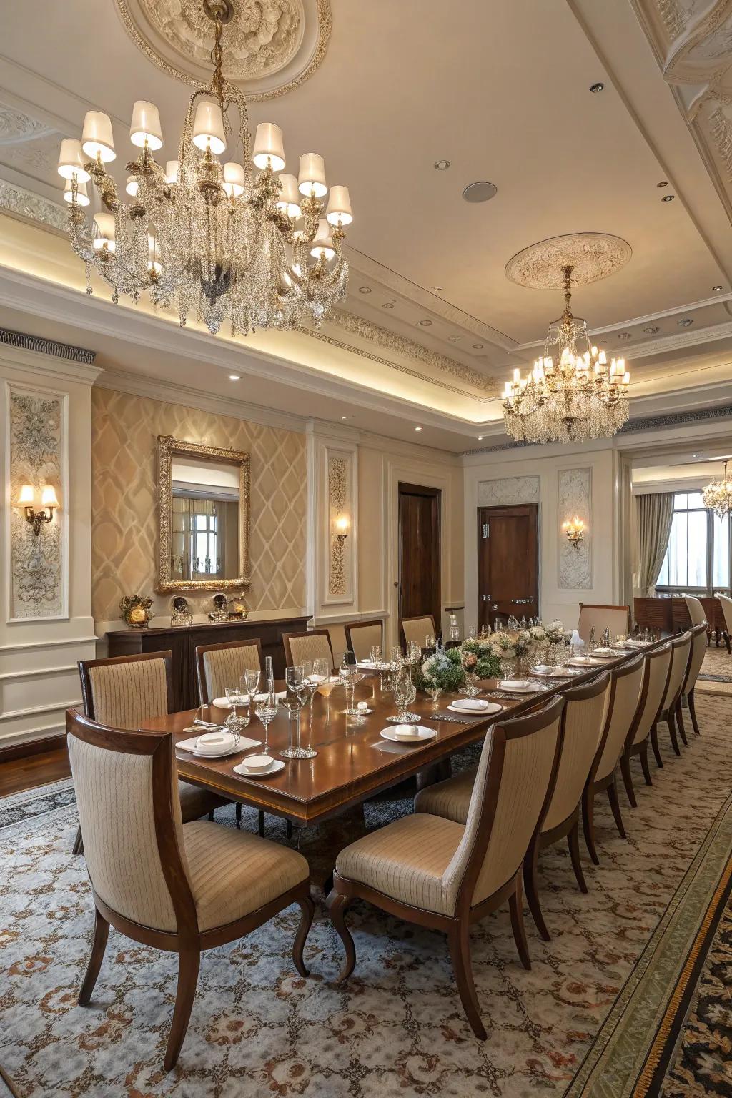 A formal dining arrangement ideal for colonial-style get-togethers.