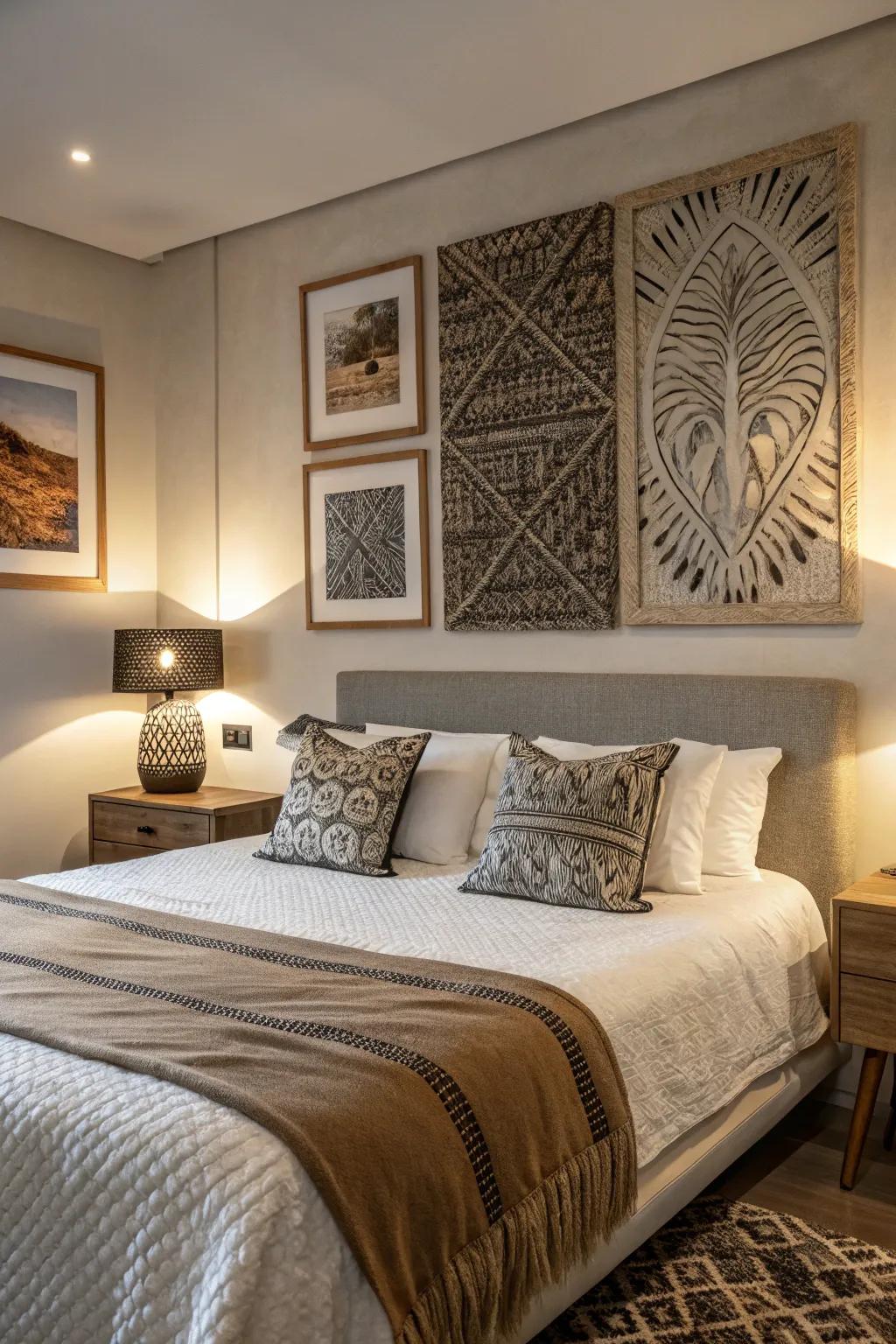 Deepen the effect with textured artworks.