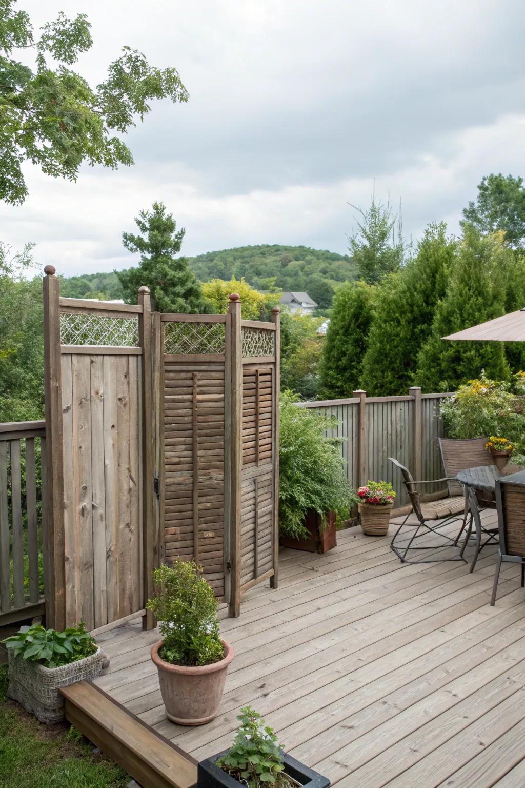 Privacy screens can make your deck feel like a secluded retreat.