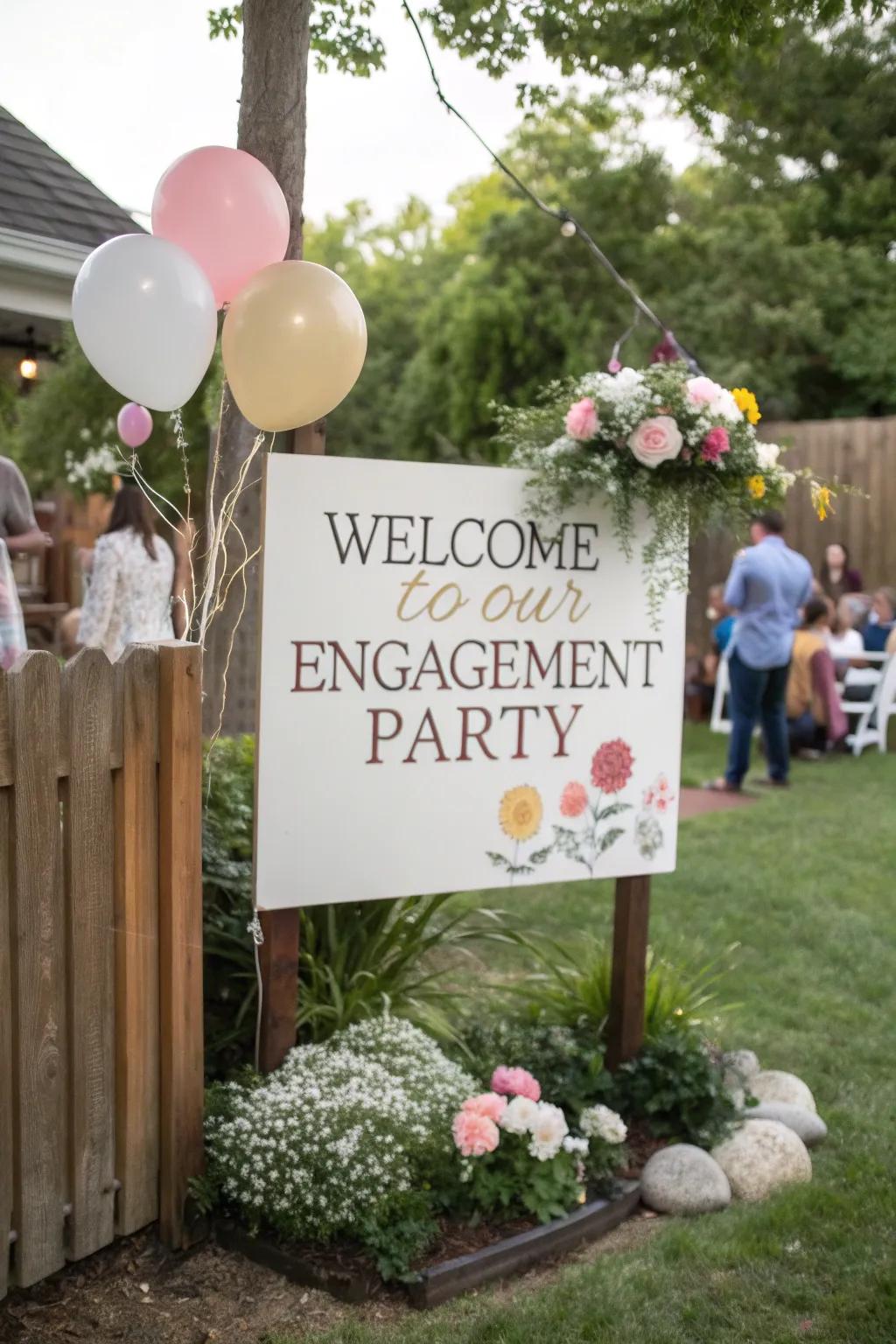Custom signage contributes a unique and personal element to the celebration.