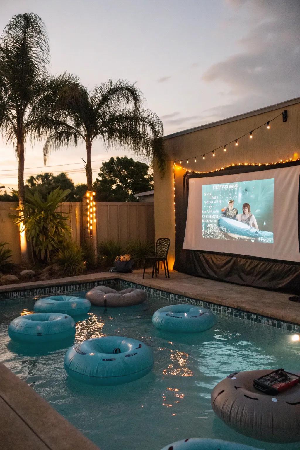A floating poolside cinema delivers a revitalizing take on film evenings.