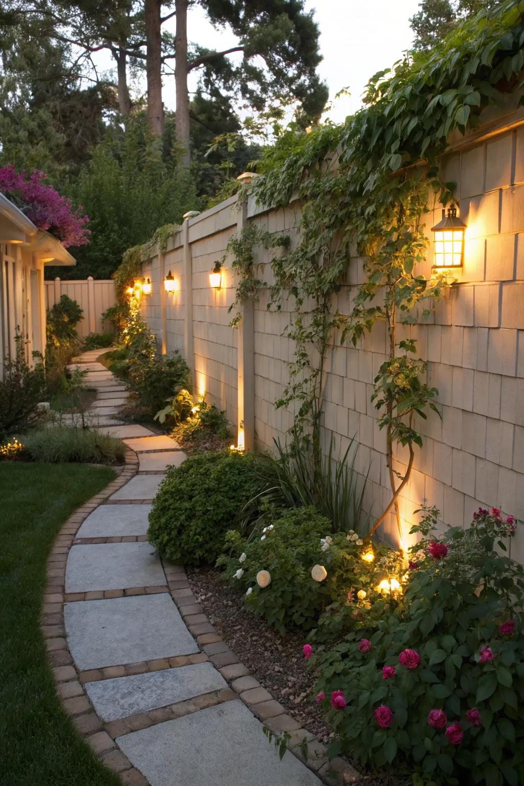 Atmospheric lighting alters exterior spaces.