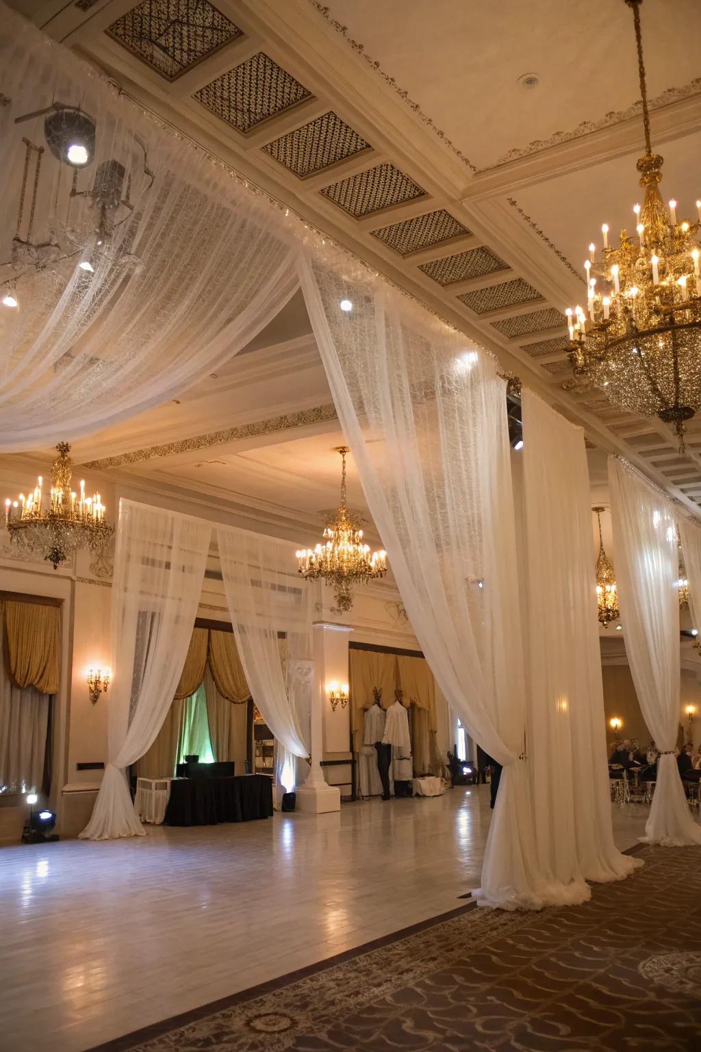 Transform the area with impressive textile hangings.