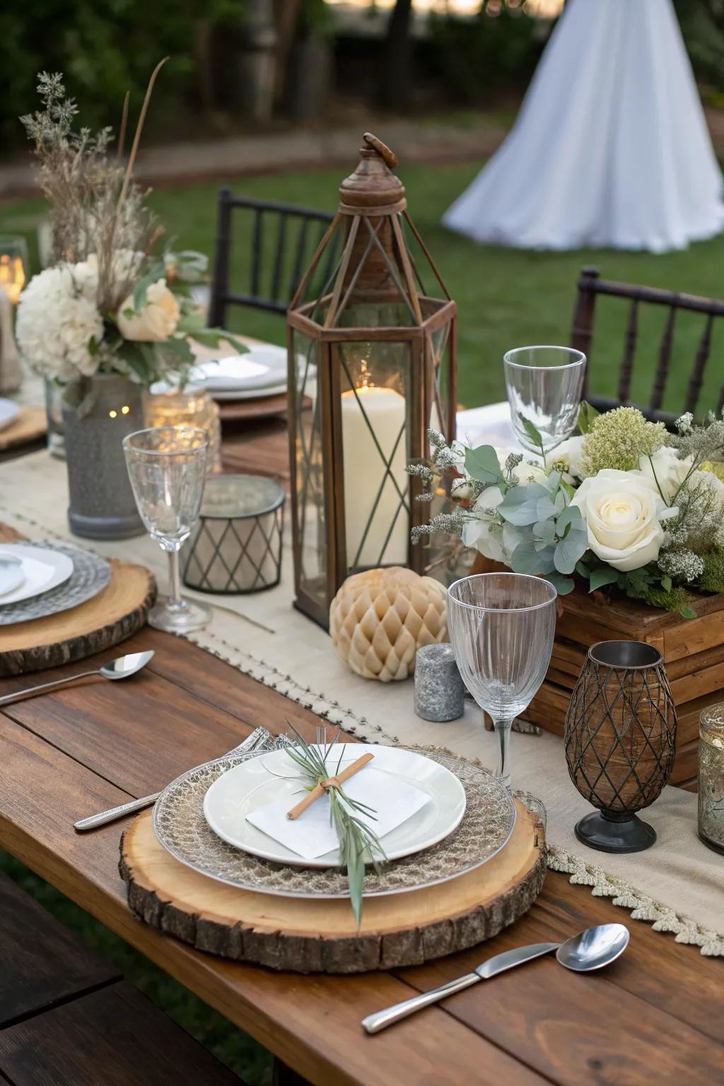 A refined centerpiece presenting a mix of materials.