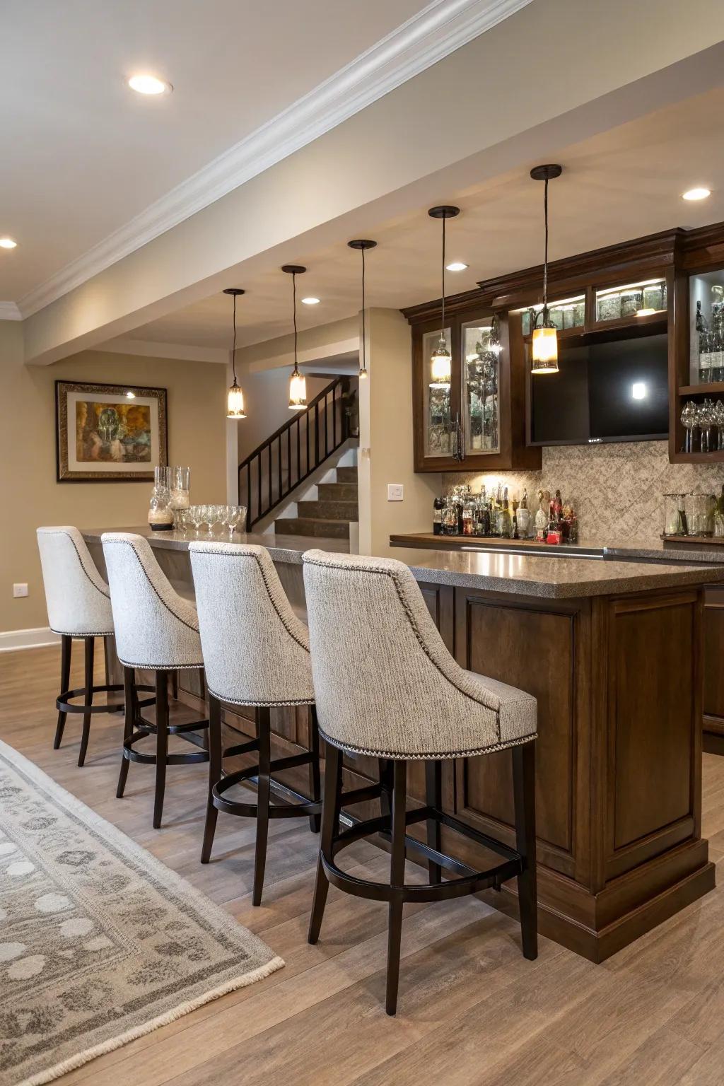 Stylish seating arrangements for a cohesive look.