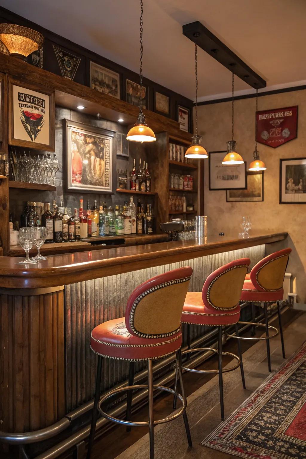 A subject bar crafts a unique and immersive vibe in your home.