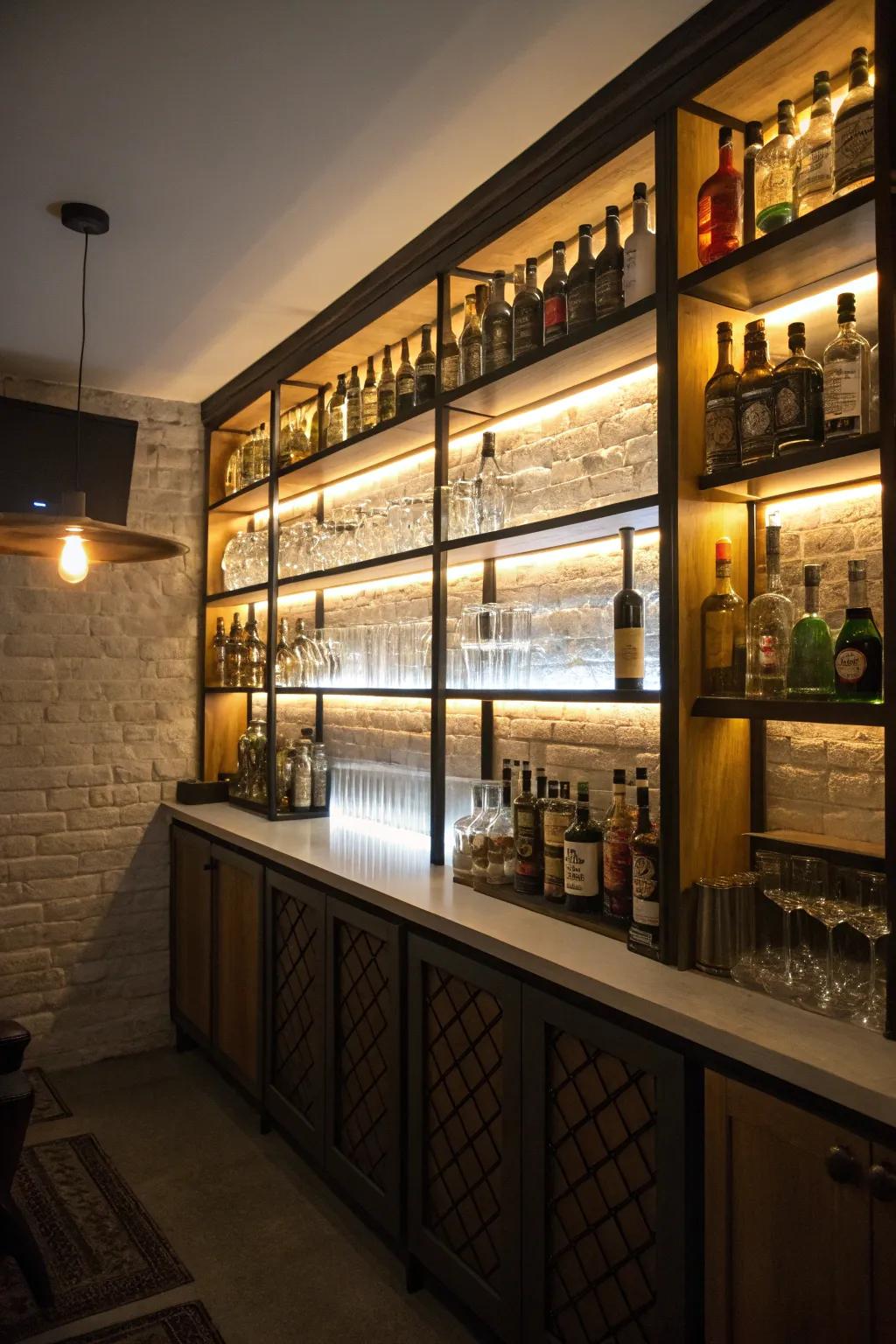 Backlit shelves light up your assortment wonderfully.