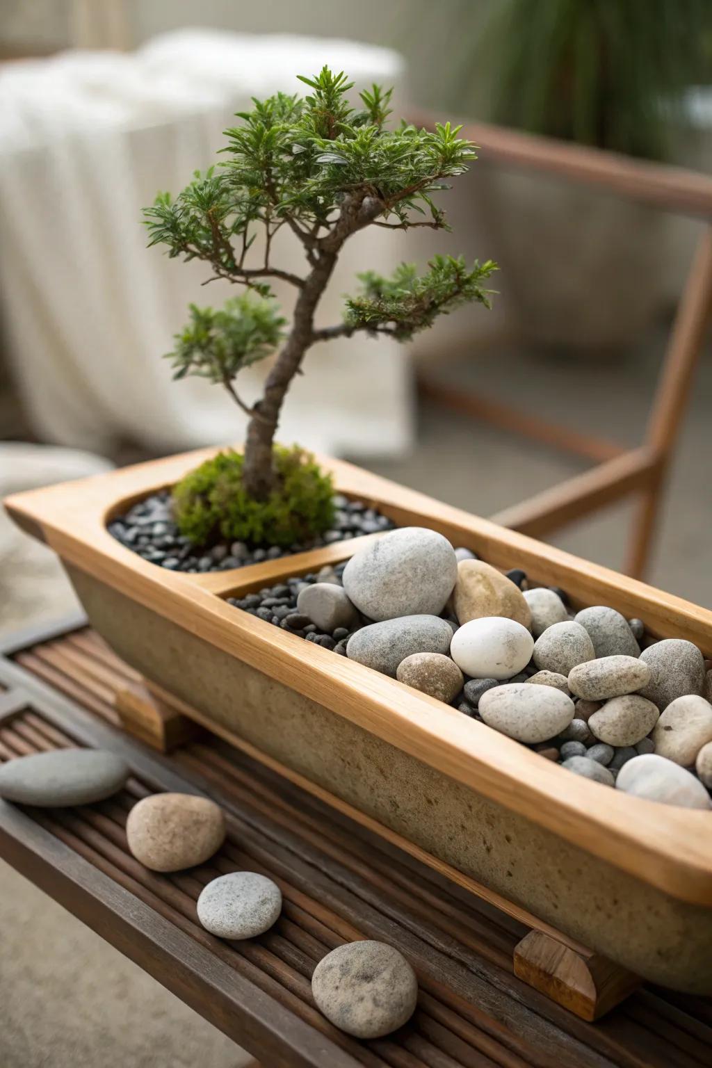 Cultivate peace with a Zen-inspired bath caddy arrangement.