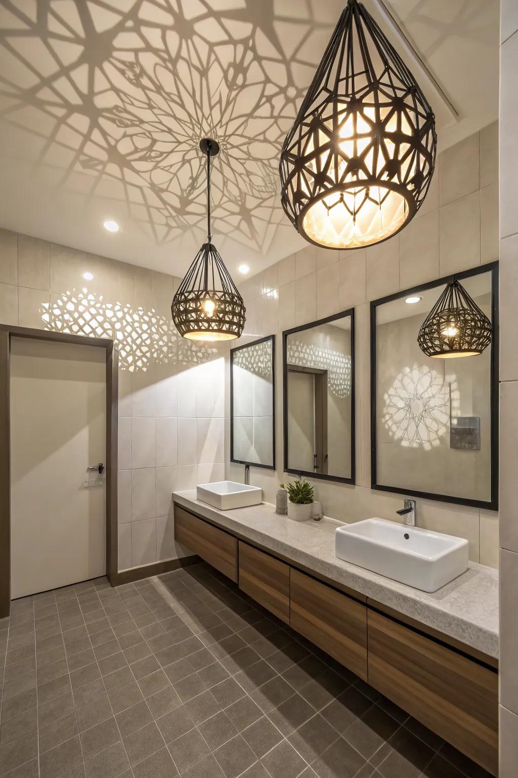 Mathematical lamps contribute a modern and artistic flair.