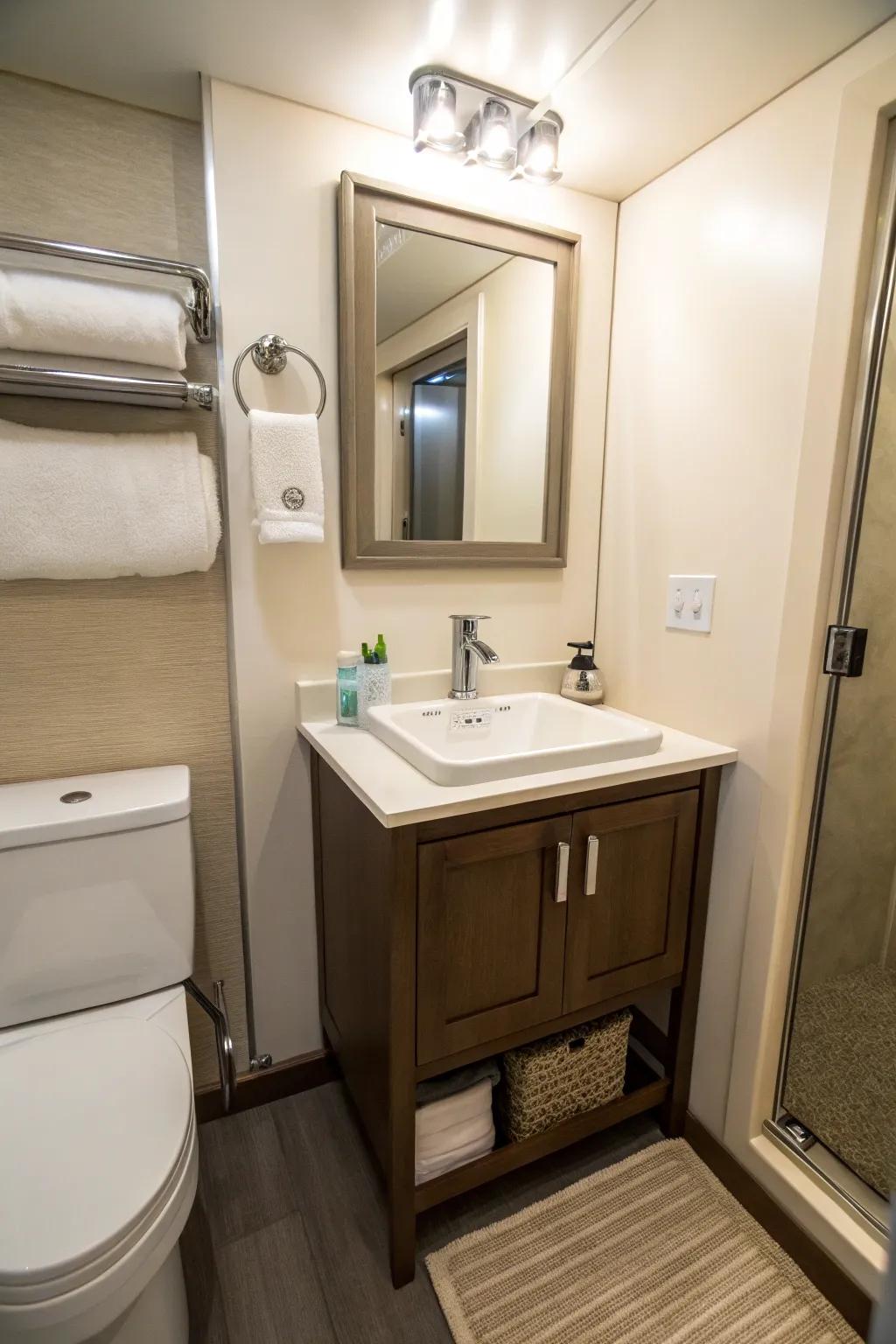 Make the most of your bathroom space with smart, space-saving solutions.