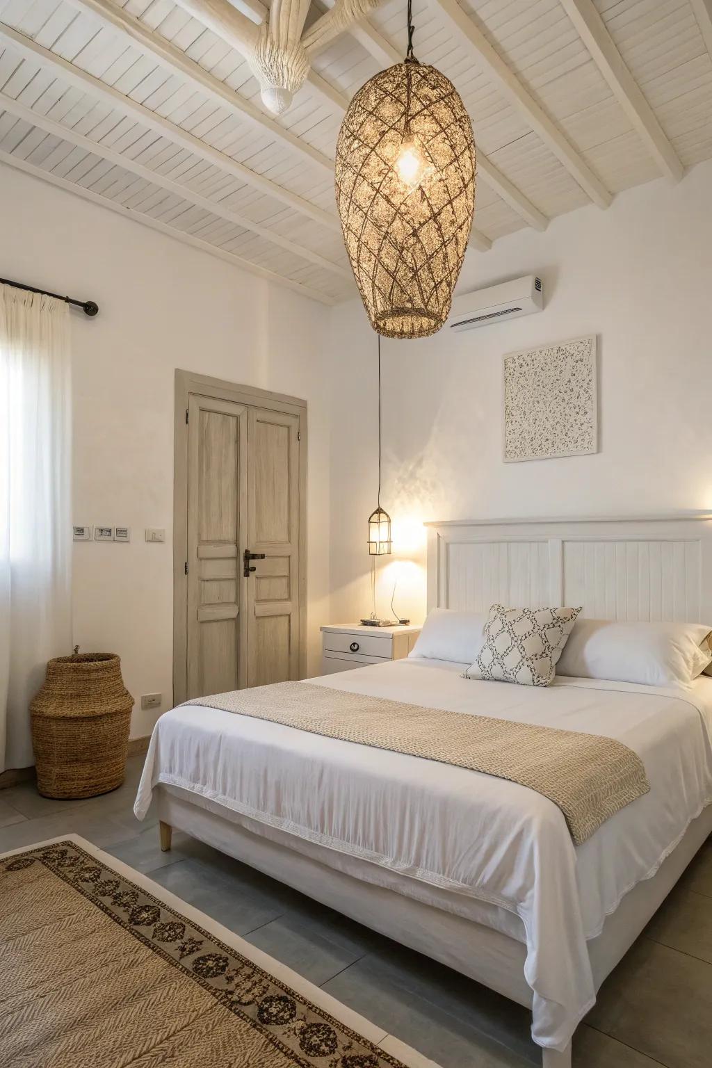 Uncluttered lighting includes a hint of modern elegance.