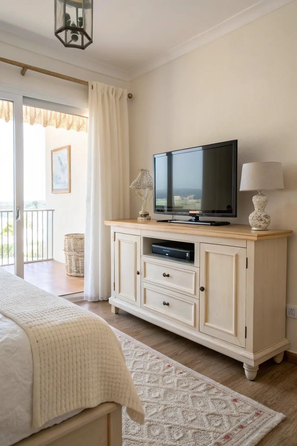 Light colors open up your bedroom space.