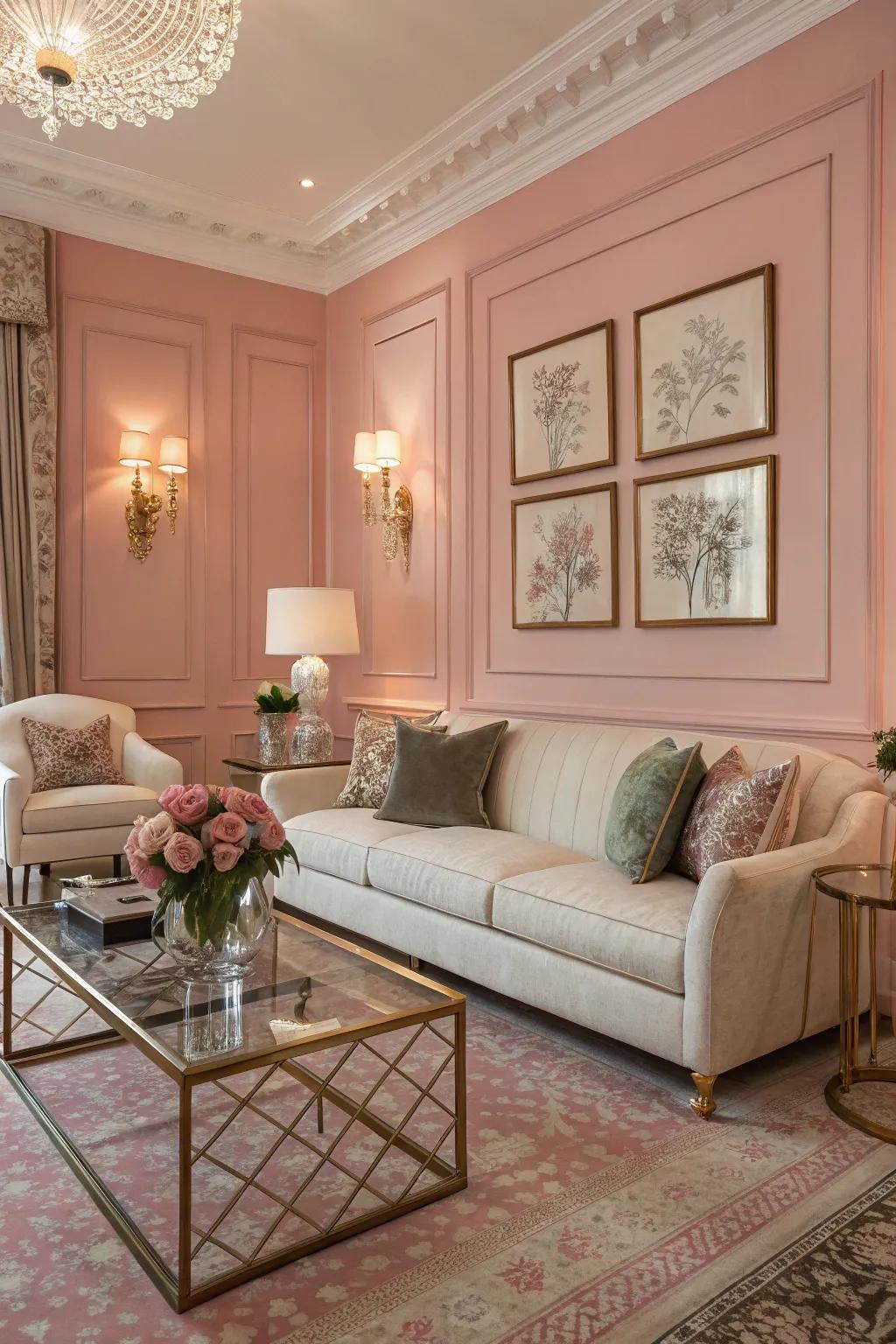 Pale pinks evoke tranquility and elegance