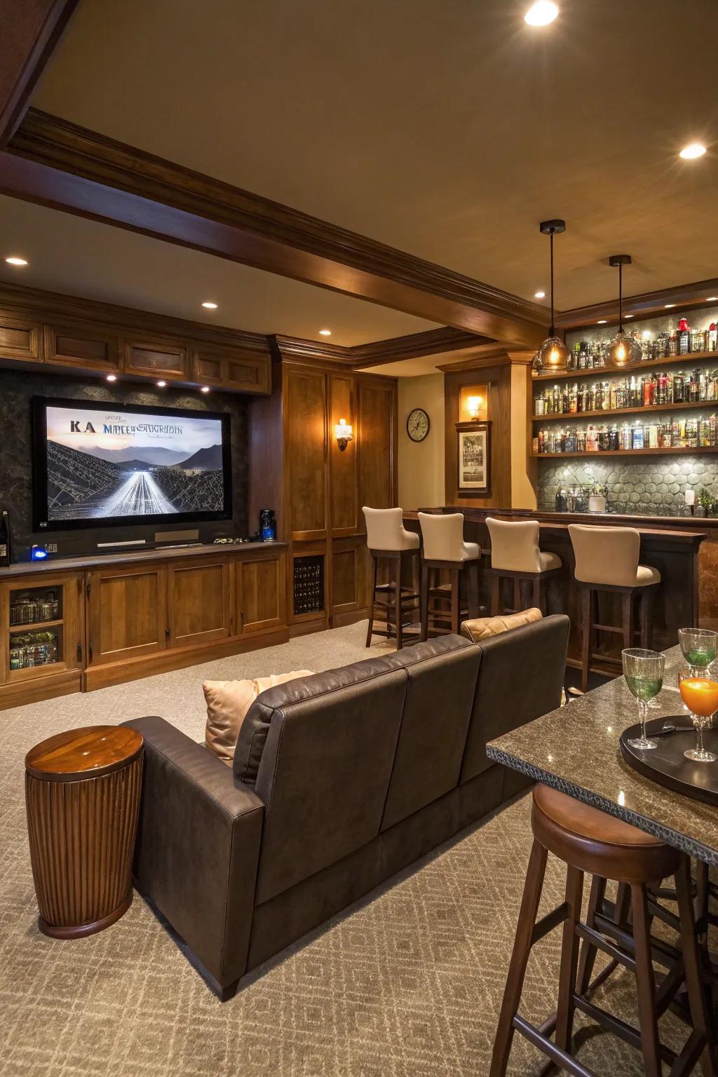 A multifunctional home theater that doubles as an entertainment hub.