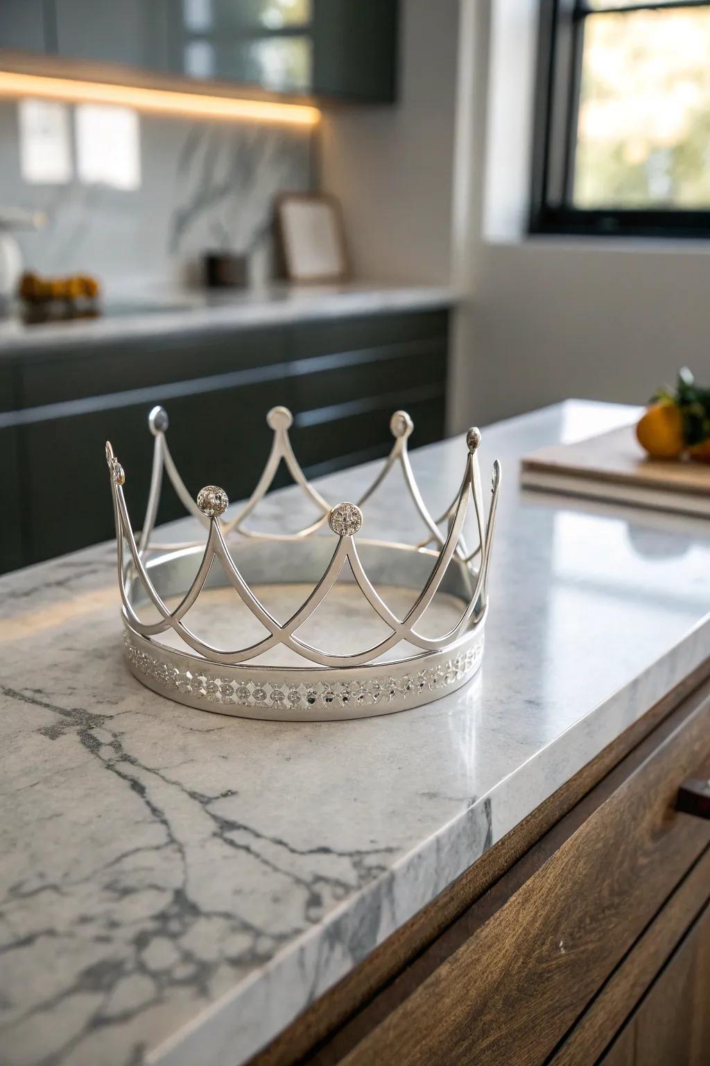A sleek minimalist metallic birthday crown