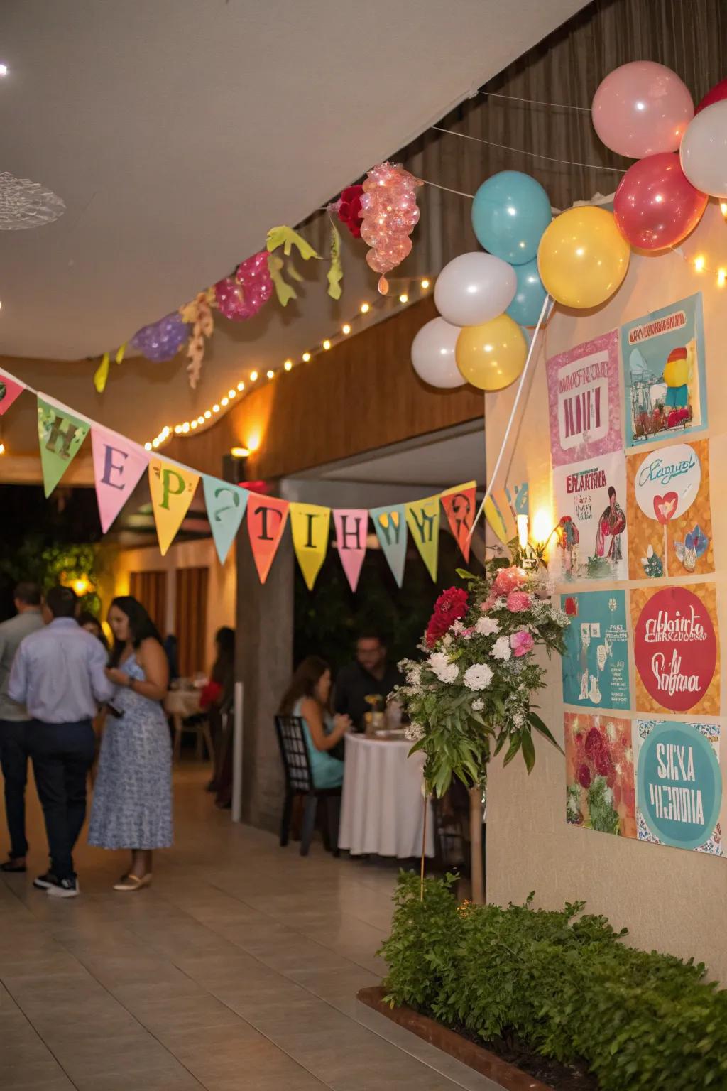 Personalized banners adding a unique touch to the birthday celebration.