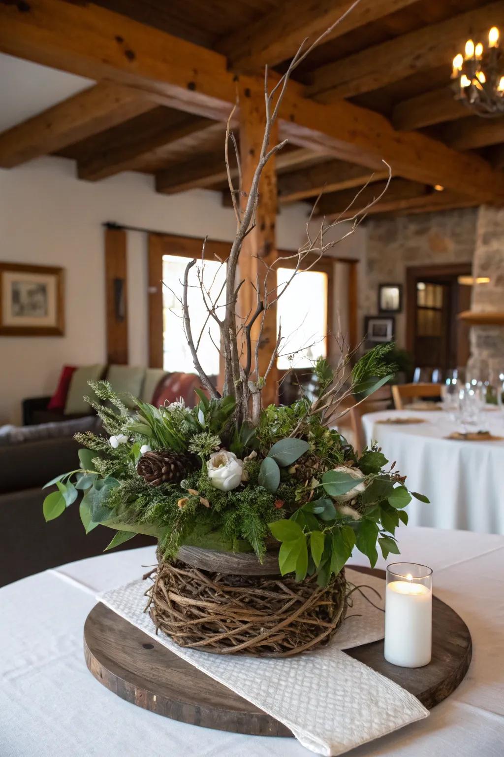 A natural centerpiece that invites the outdoors inside.