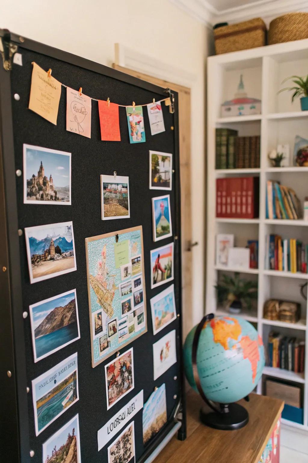Relive your greatest adventures with a travel-themed memo board.