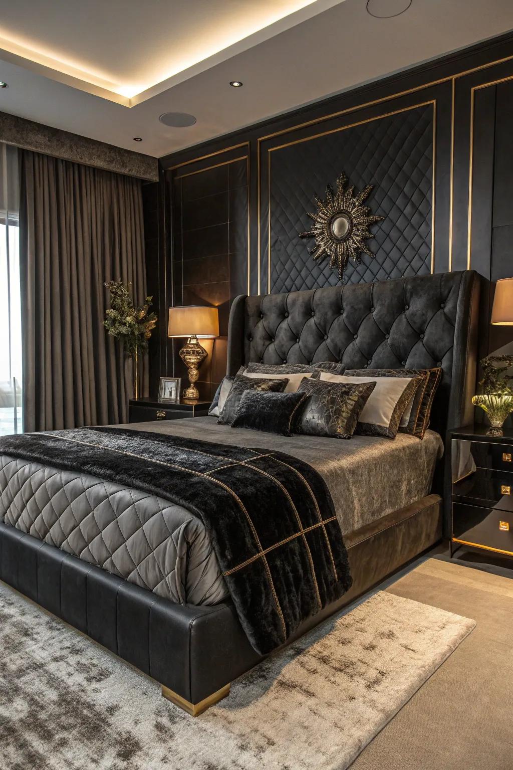 Layering materials generates an inviting and snug ambiance.