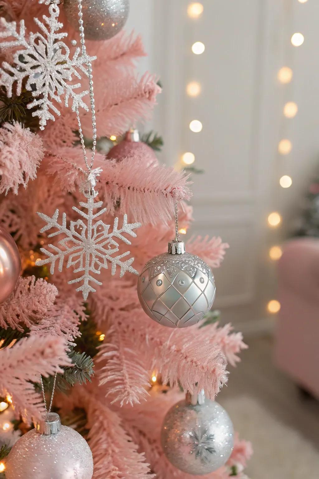 Shimmer ice crystals fashion a whimsical, wintry atmosphere.