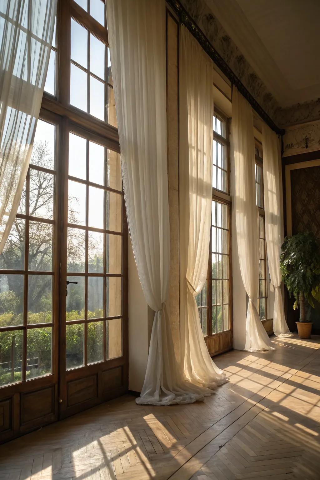 An open, airy space flooded with natural light.