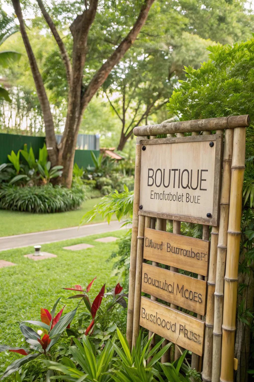 An eco-friendly sign that speaks to environmentally conscious customers.