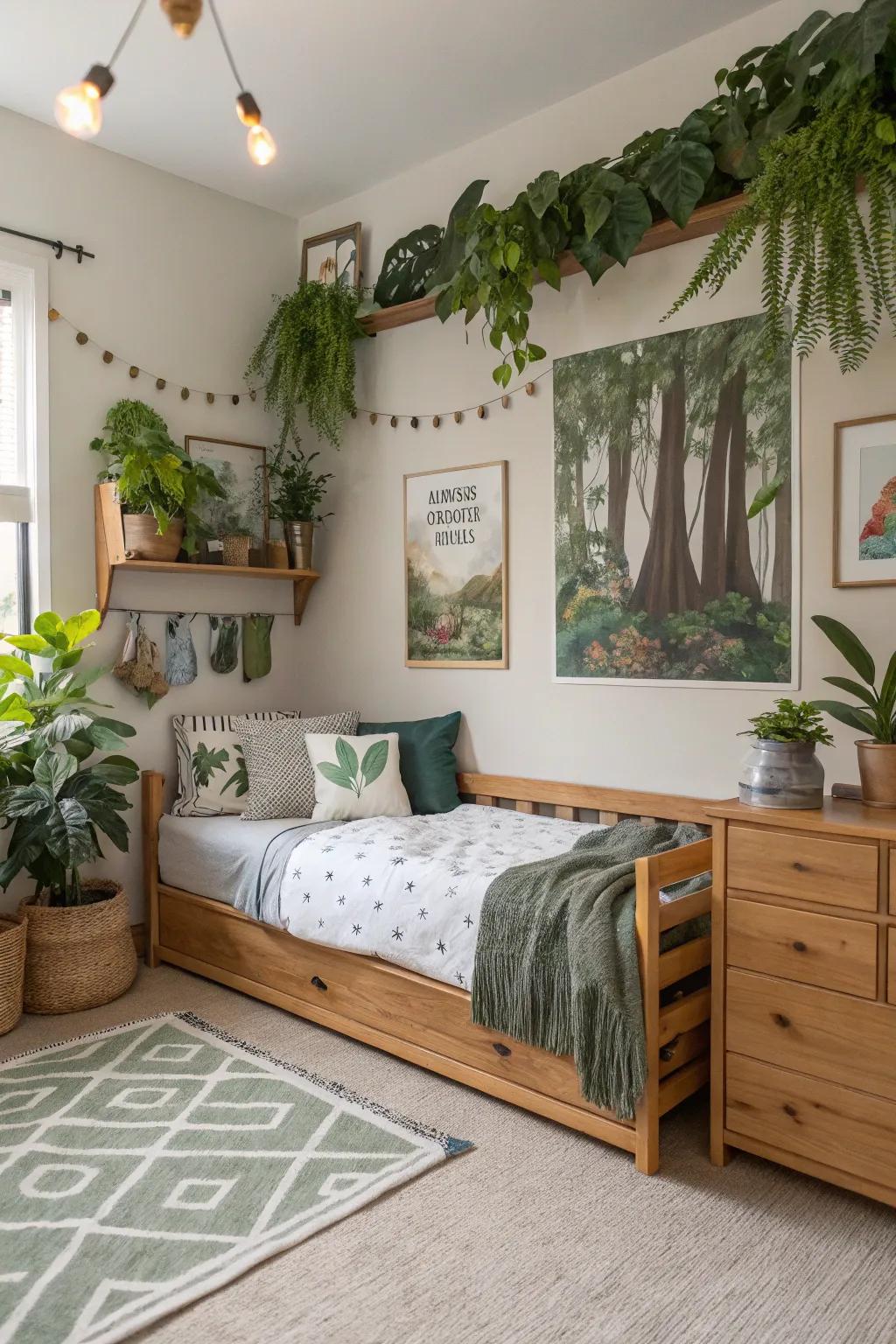 Establish a calm retreat with nature-inspired daybed decor.