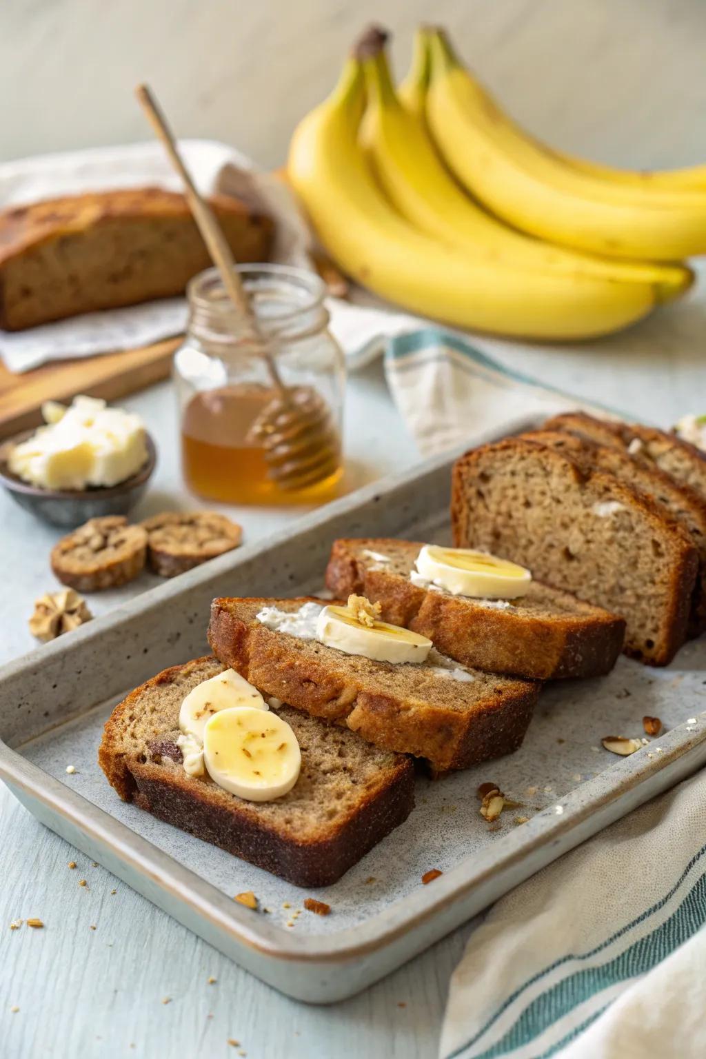 Sweet bread contributes a comforting touch to breakfast.