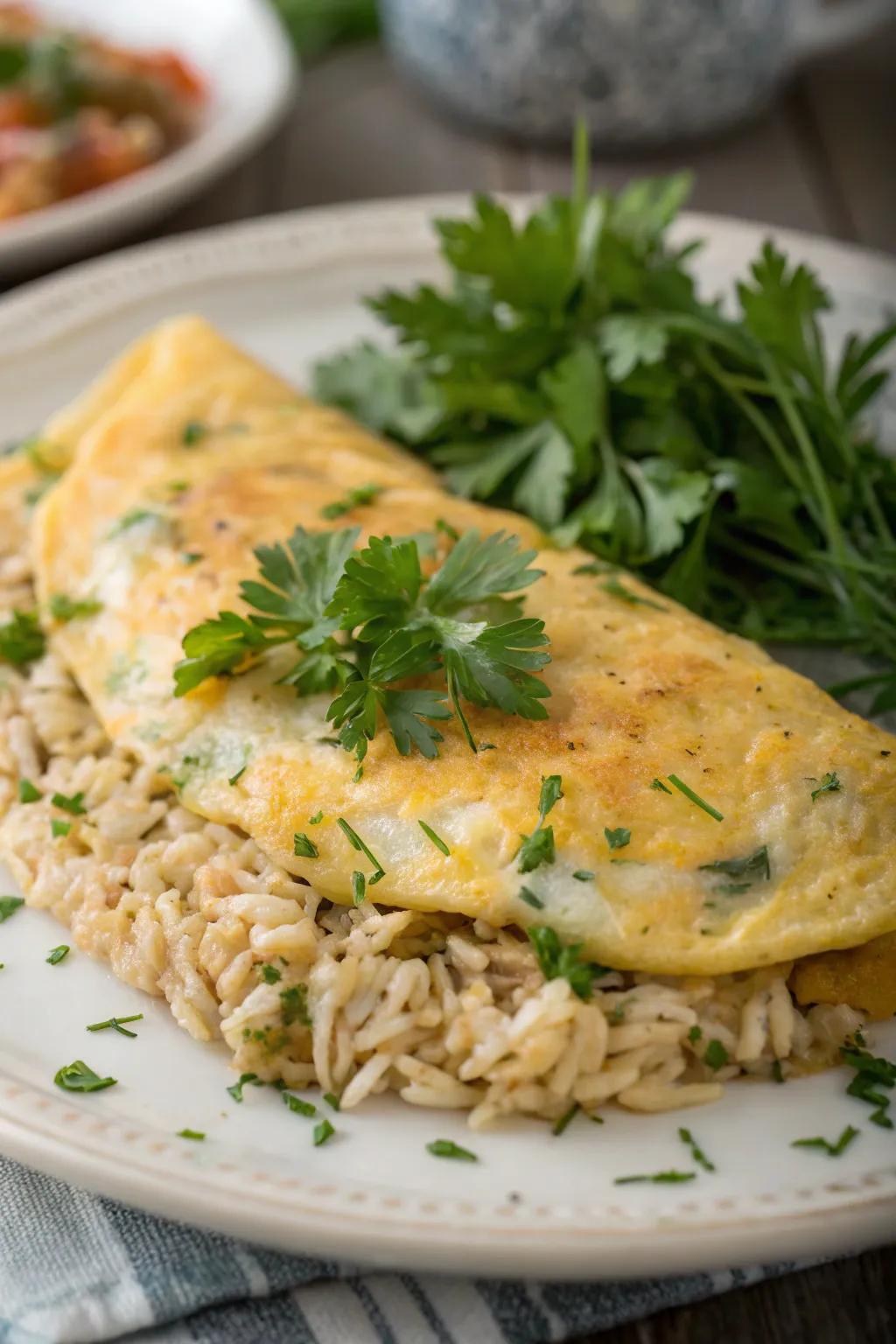 Savor the goodness of a herbal grain egg layer.