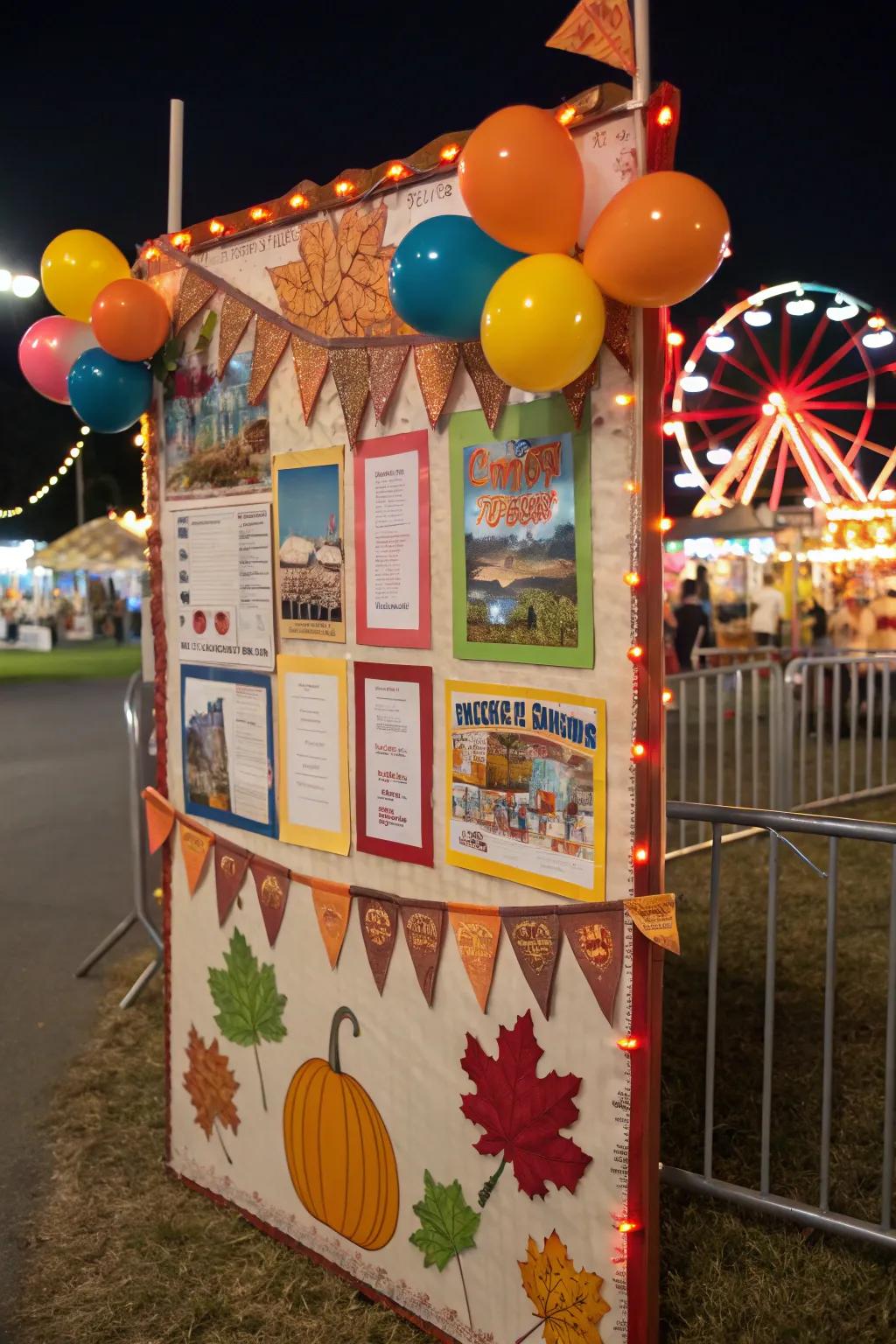 Seasonal themes merge seamlessly with the fair theme for a dynamic presentation.