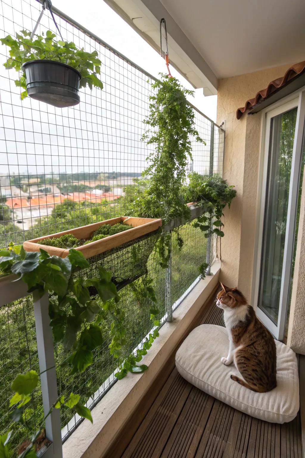 An elevated viewing point gives the perfect lookout spot for your cats.