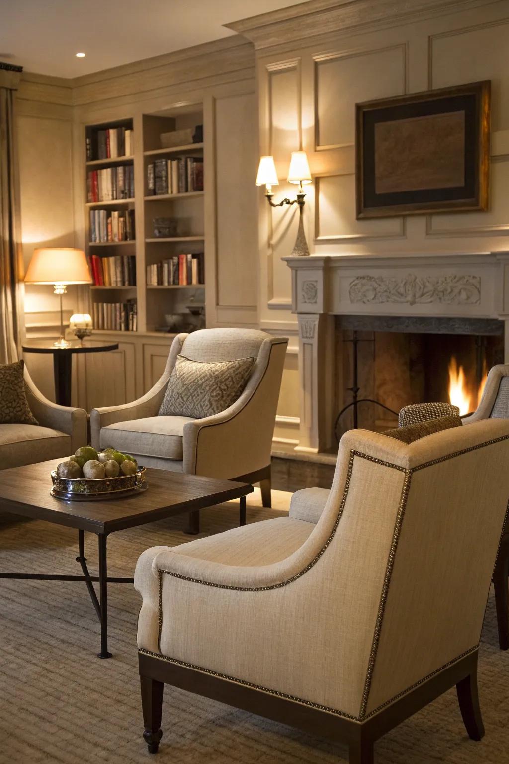 Neutrals render an adaptable platform for any decoration.