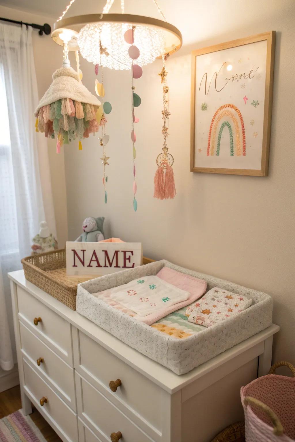 Personal elements make the nursery feel special and individual.