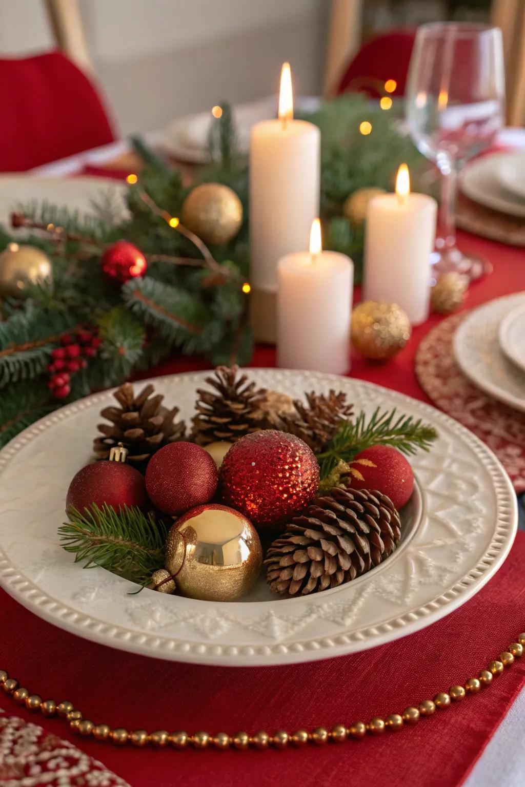 Celebrate the season with a party-like holiday centerpiece.