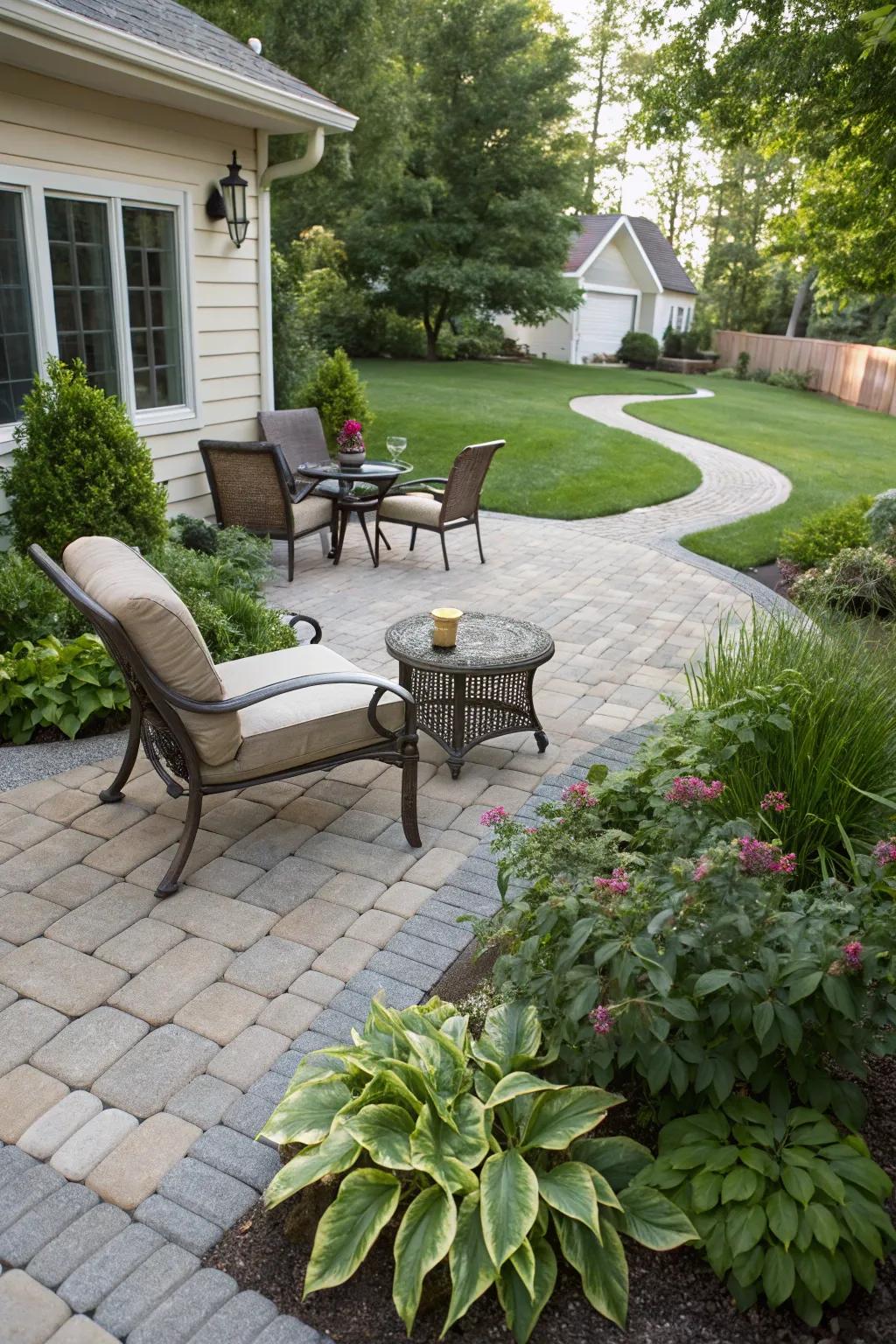 A paved terrace offers a useful and stylish outdoor area.