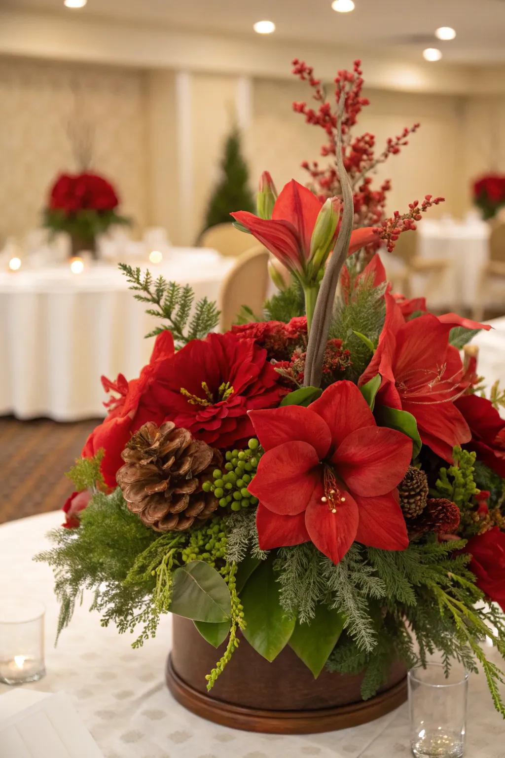 Celebratory blossoms contribute a spirited and jubilant impression.