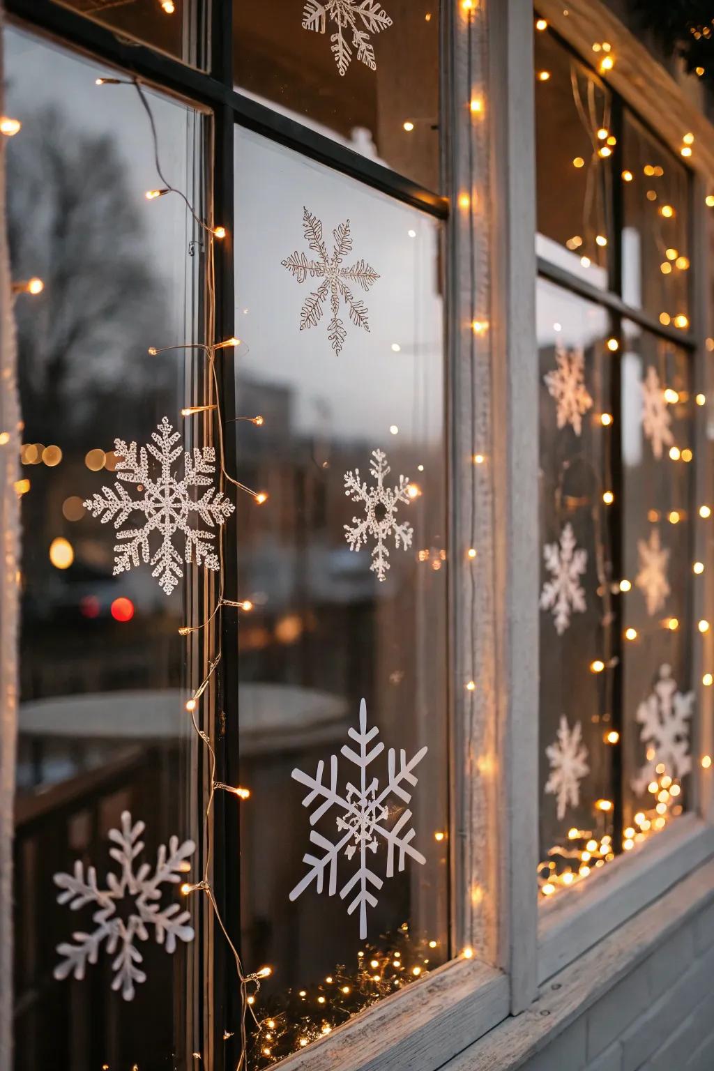 A festive window panorama that extends holiday joy.
