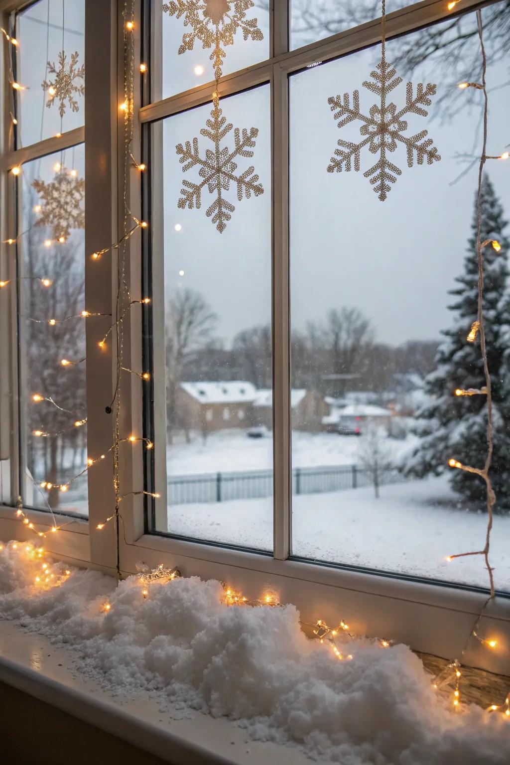 An icy domain scene brings the enchantment of snow indoors.