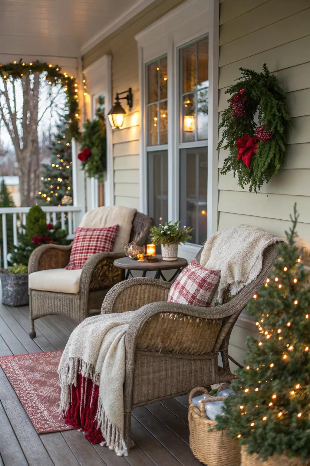 Overlays add warmth to your porch arrangement.
