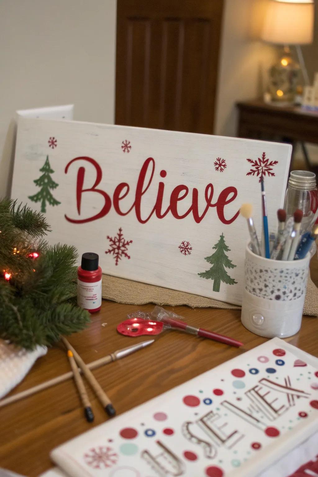 Craft a personalized detail with a DIY Yuletide notice.