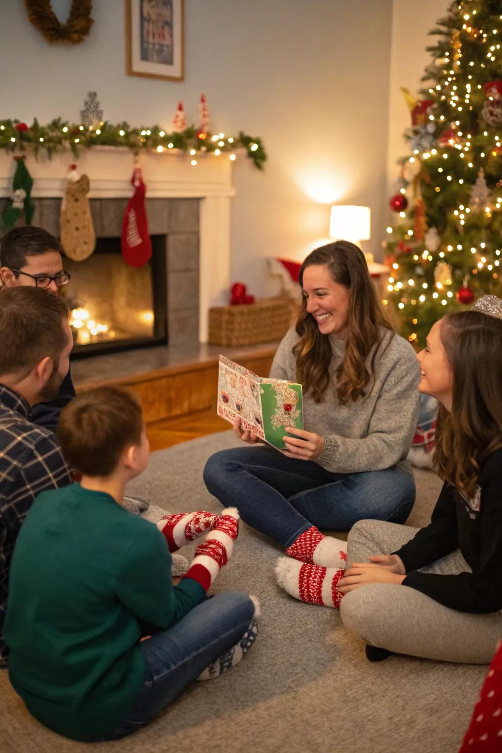 A narrative activity adds a playful twist to your sock swap.