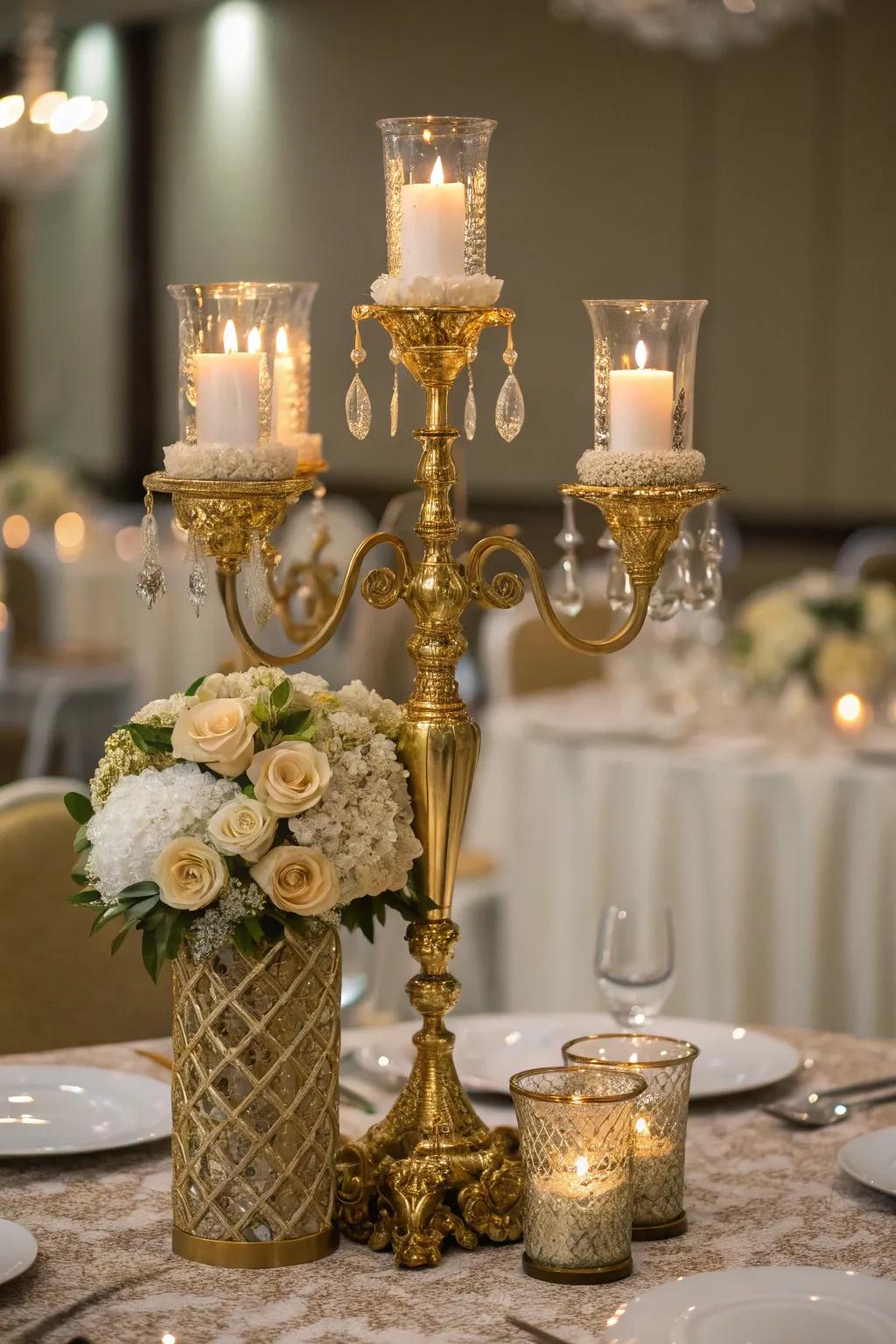 Golden accents bring a hint of luxury to the holiday table.