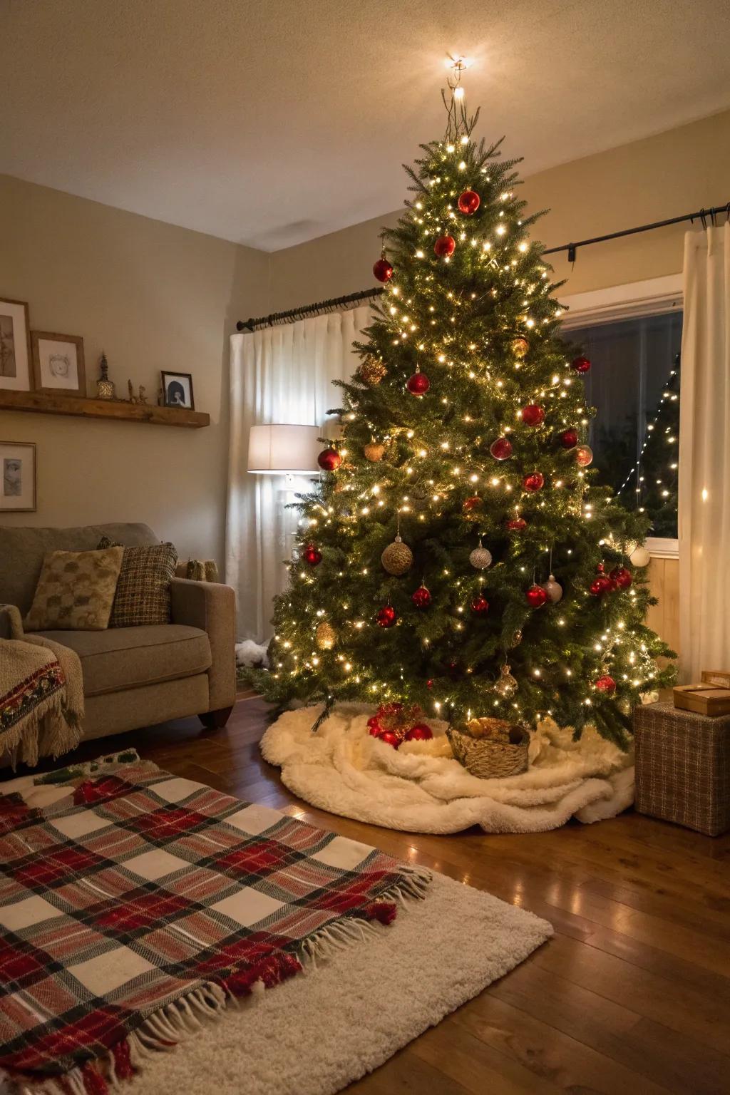 A wrap adds coziness and texture to your tree's base.