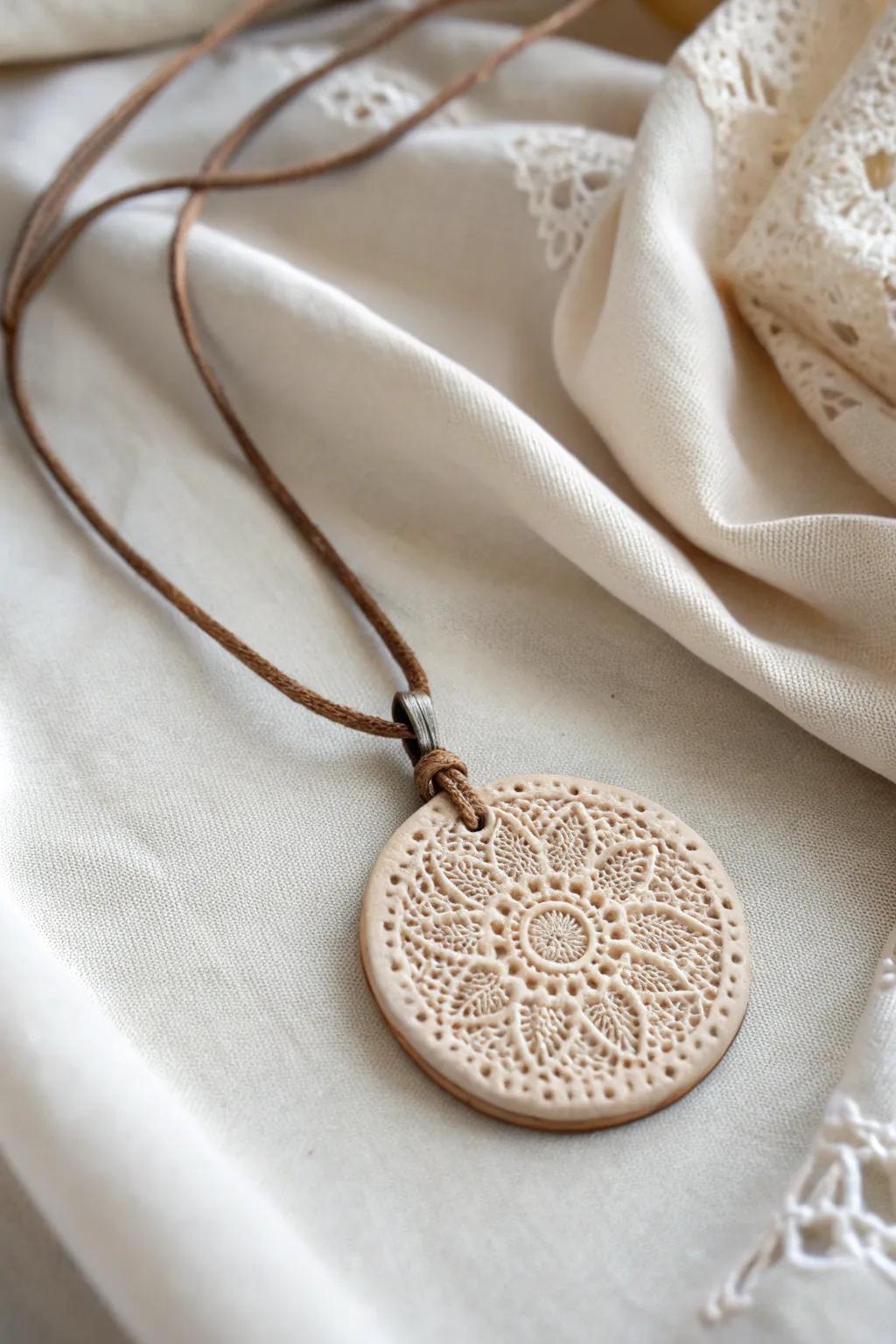 Eternal sophistication converges with modern minimalism in this era-inspired clay ornament.