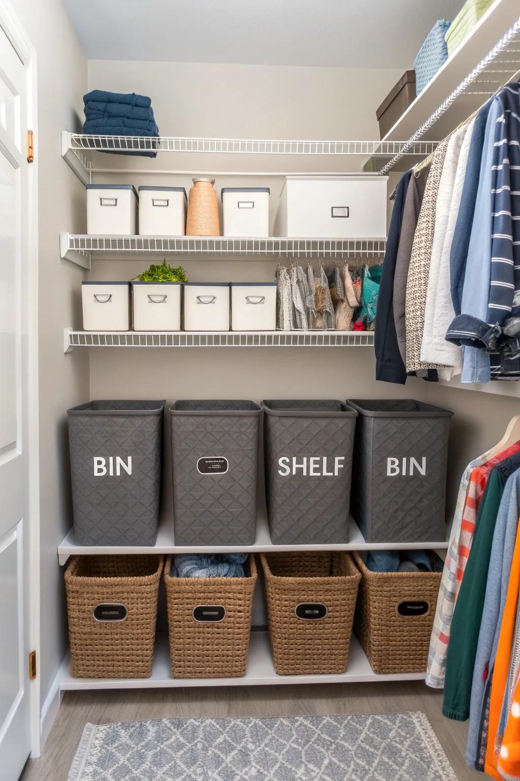Labels make your closet's organization simple and effective.