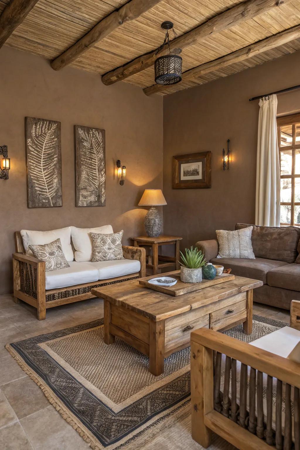 Driftwood brown brings texture and warmth.