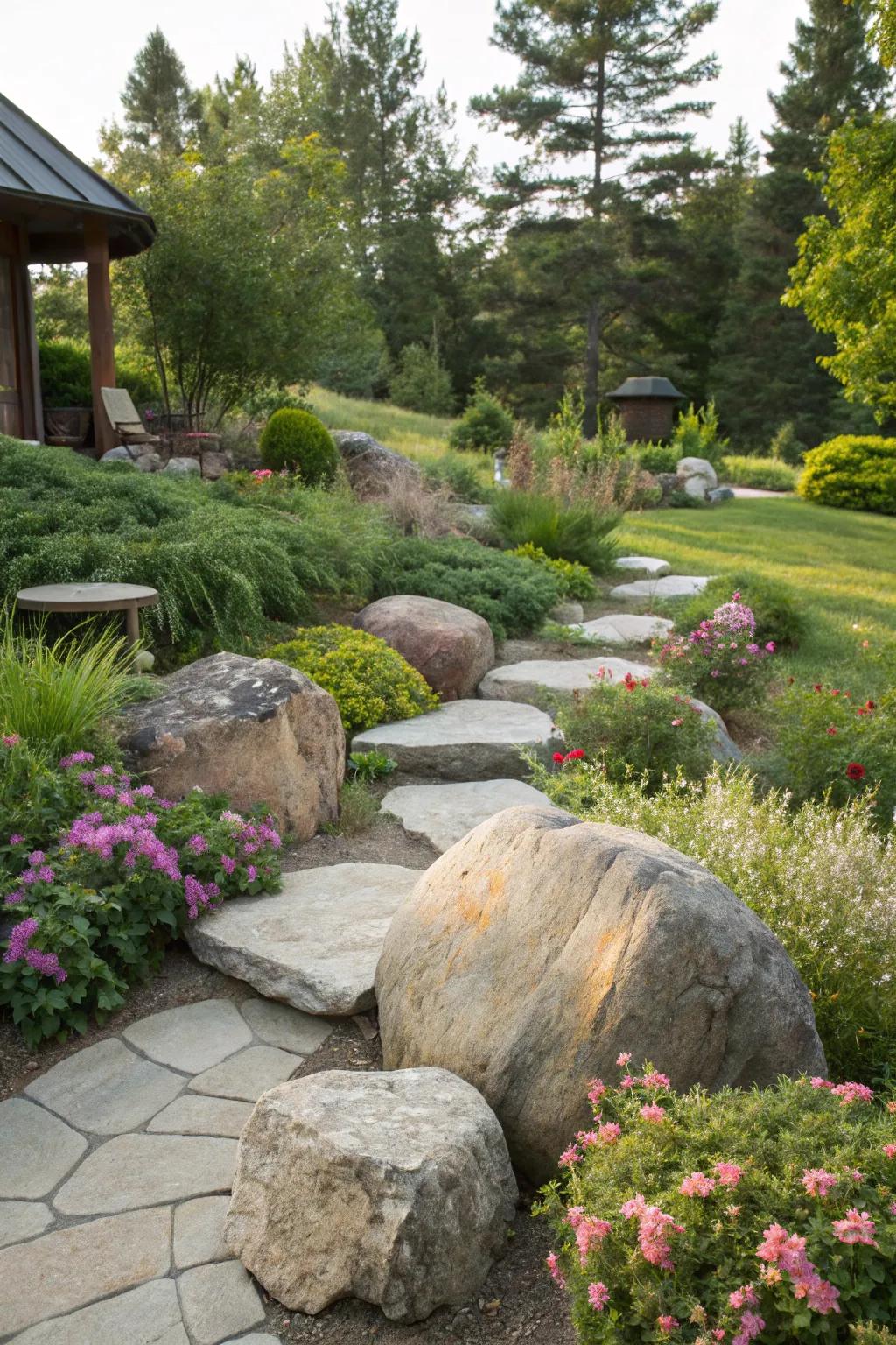 Boulder rocks add versatility and a natural touch to your landscape.